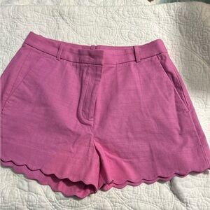 J. Crew High Waist Pink Scalloped Shorts